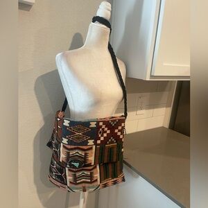 Handmade boho rug hippie geometry boho print crossbody bag